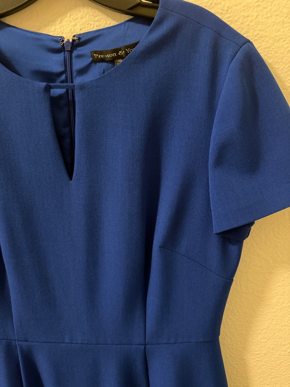 Preston & York Cobalt Blue Short-Sleeve Midi Sheath Dress - Picture 2 of 6